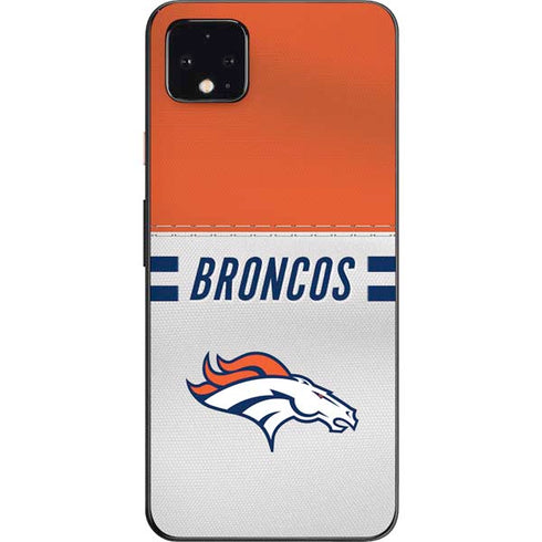 NFL Denver Broncos White Striped Google Pixel 4 XL Skin